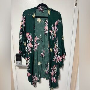 Green Floral Kimono